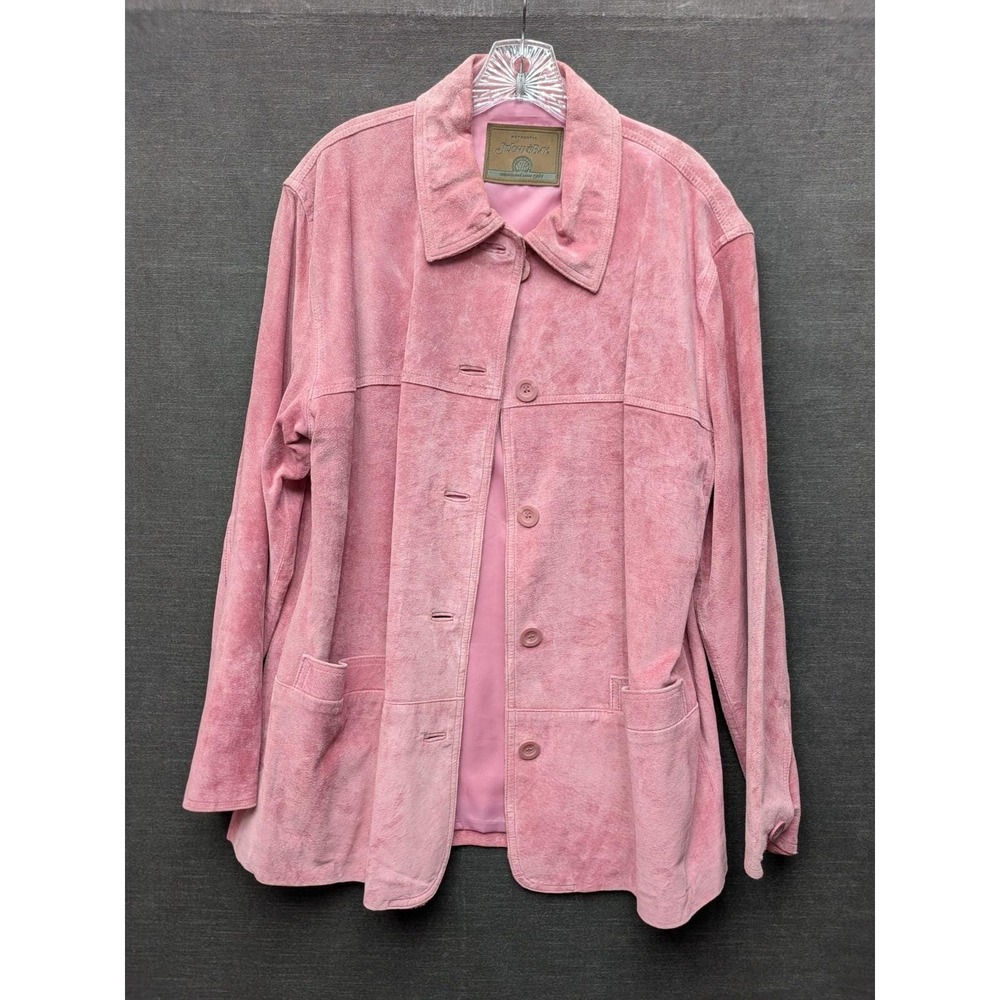 Vintage Pink Suede Jacket St. Johns Bay Washable Y2K FairyCore Softgirl Size M